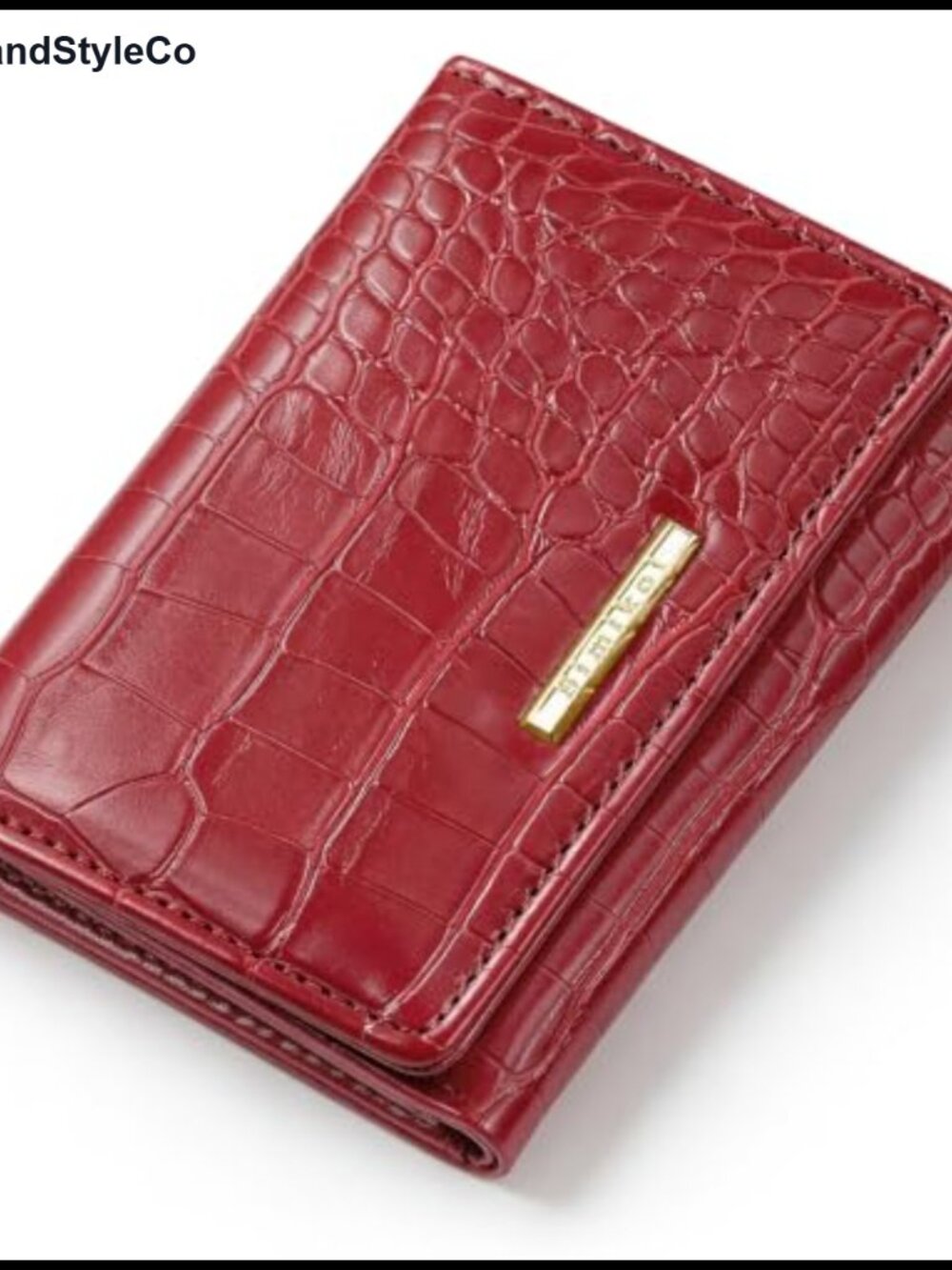 Small Faux Leather Crocodile Trifold Wallet RFID Card Holder